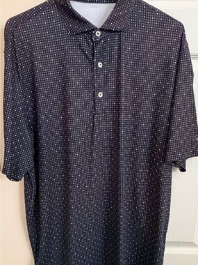 Turtleson Dot Print Multicolor Lightweight Men’s L Short Sleeve Polo Shirt
